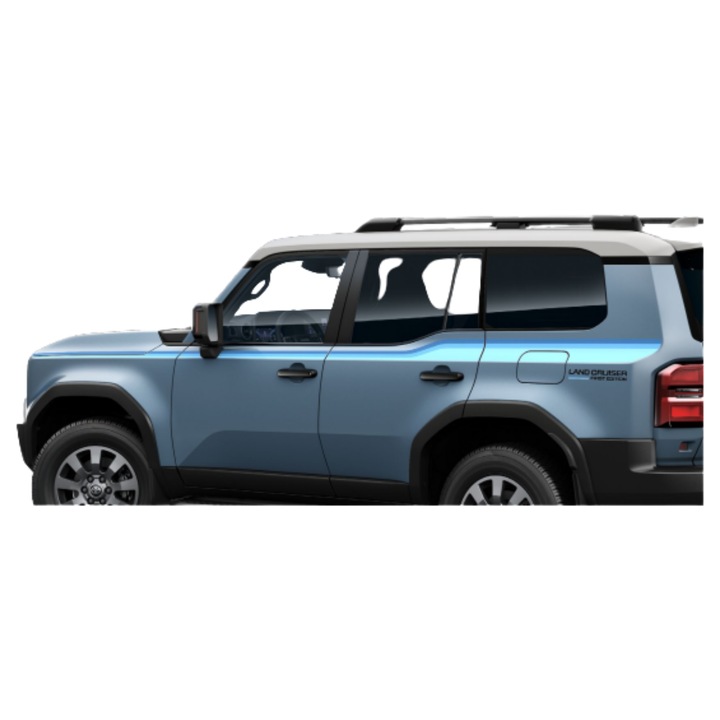 TOYOTA Land Cruiser oldalsó matricák első kiadás kék PW18A-60020 OE