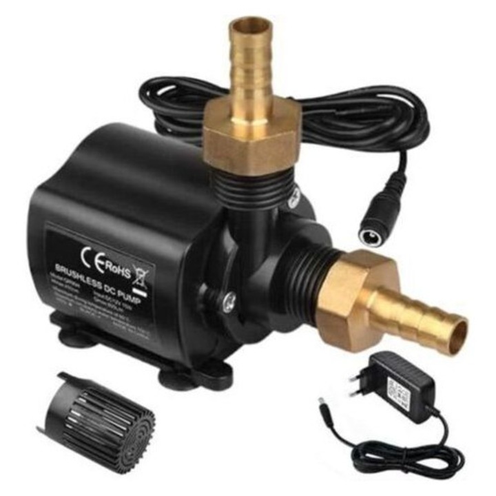 12V 15W 800L/h 4.5m merülő vízpumpa, mini, kerámia, 2m kábel