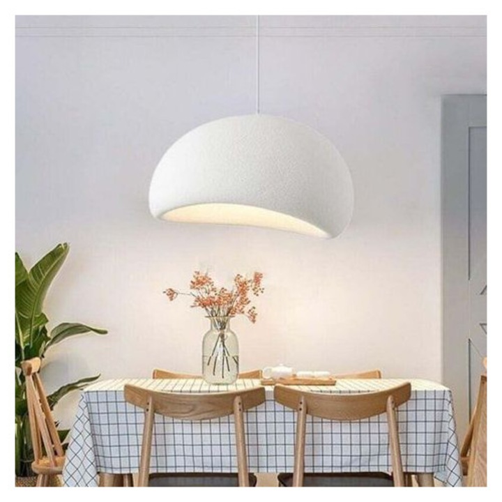 Modern Wabi Sabi fehér csillár, kőutánzat, 40cm, E27