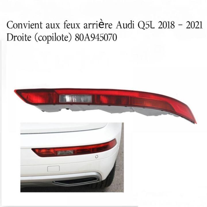 Reflector bara spate dreapta Audi Q5 2018-2021, negru