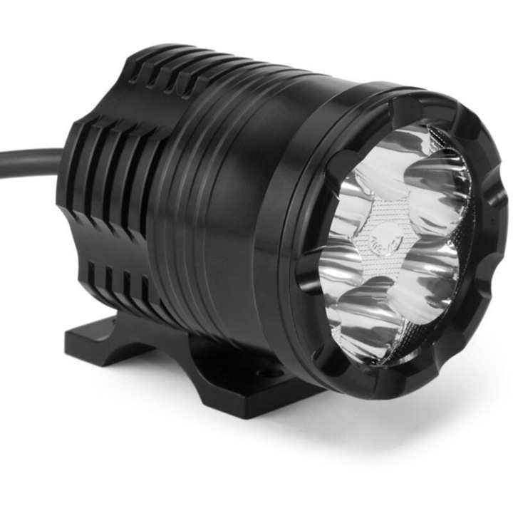 Комплект 2 LED фара за мотоциклет 40W, кръгли, 3600lm, студено бяло, 12V-80V, IP67, 200m