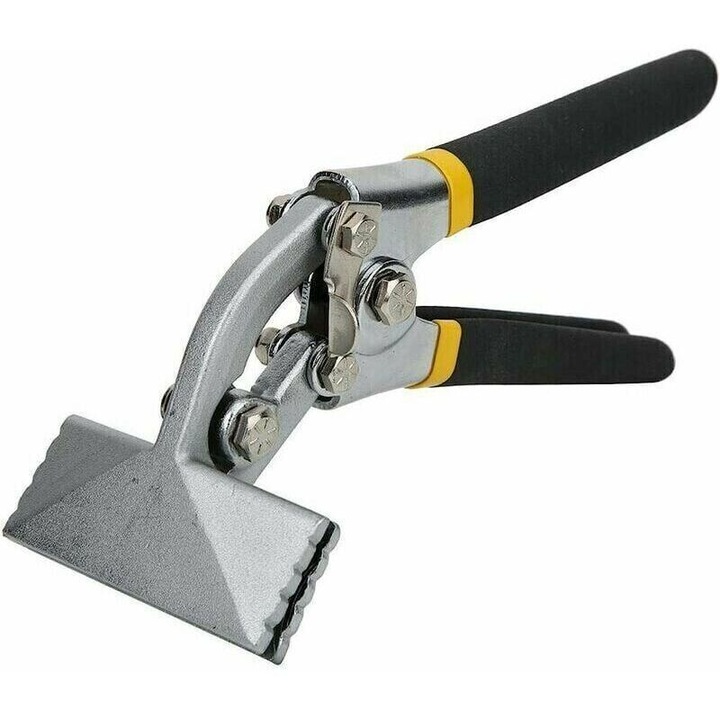 Lemezhajlító fogó/csipesz, kiváló minőségű acél, ergonomikus csúszásmentes markolat, fekete/ezüst, 1 db