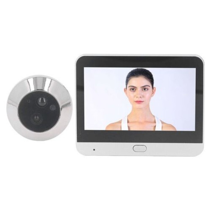 Camera judas SY 36 S, fara fir WiFi, ecran LCD HD 4,3 inch, camera 1080P, unghi larg 120°, vedere nocturna, argintiu/negru, 1 buc