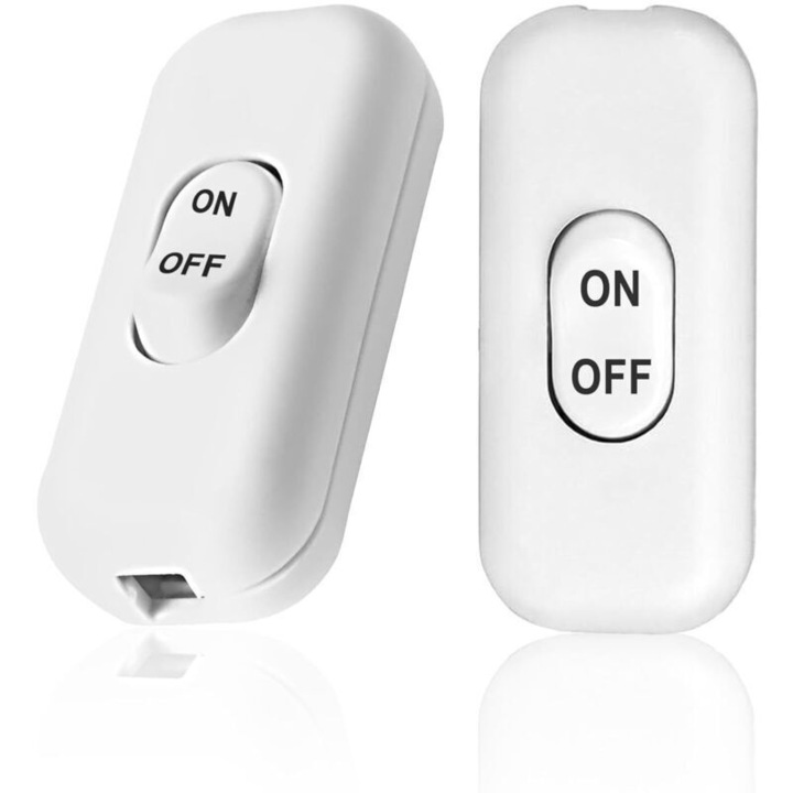 2 db mini bipoláris kapcsoló készlet, fekete-fehér, 6A 250V