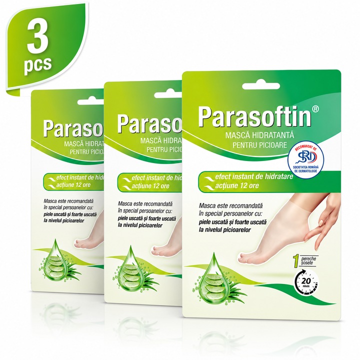 Комплект x 3 Хидратираща маска за крака Parasoftin