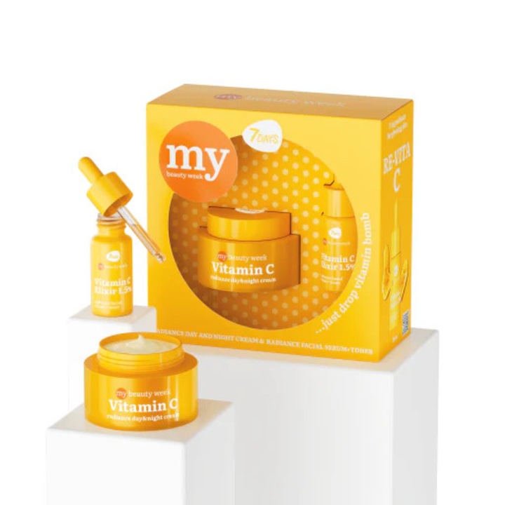 7DAYS Ajándék Szett C-vitaminos Nappali és Éjszakai Arcszérum és Krém