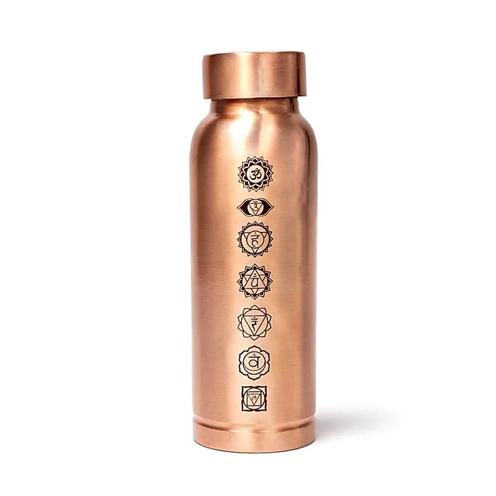 Yogi & Yogini 7 csakra réz vizespalack, 500 ml, hideg vízhez