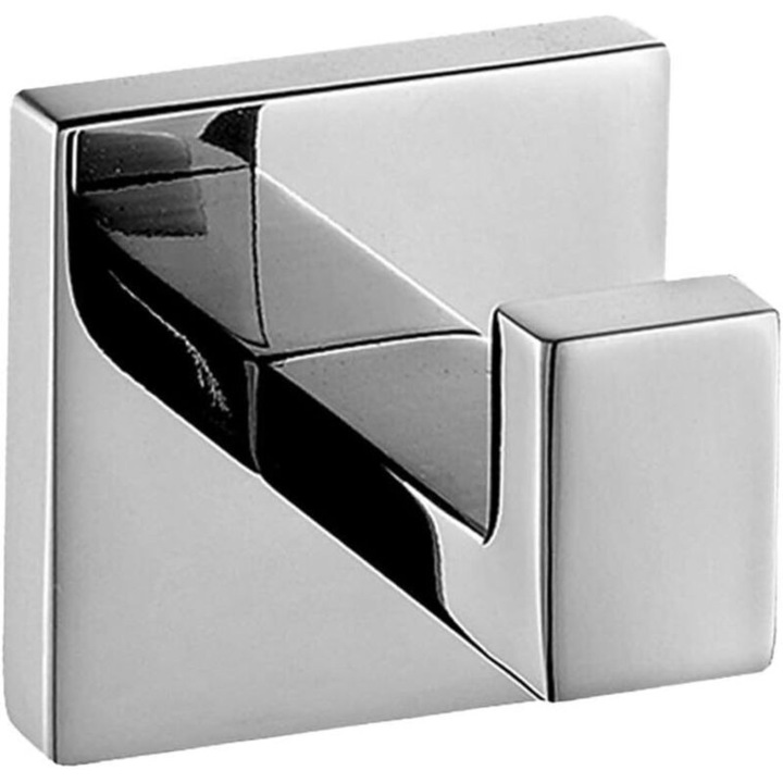 Cuier de perete, carlig pentru prosoape si haine din otel inoxidabil SUS304, finisaj cromat, montaj inclus, suport pana la 10 kg, cromat, 1 buc, 6,5 x 5,5 x 5,5 cm
