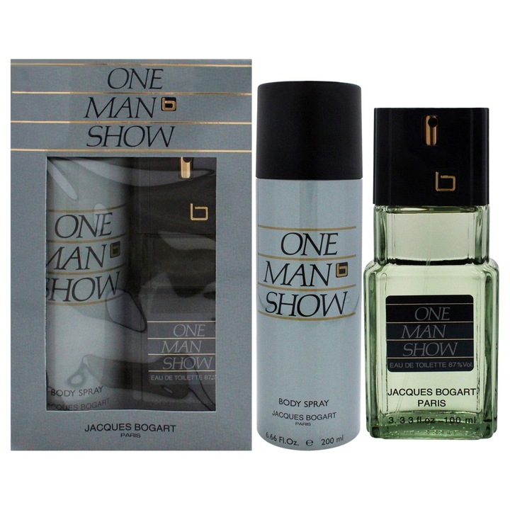 Jacques Bogart: "One Man Show" szett, Eau de Toilette, Férfiaknak, 100 ml + One Man Show, Parfümös spray, Férfiaknak, 200 ml