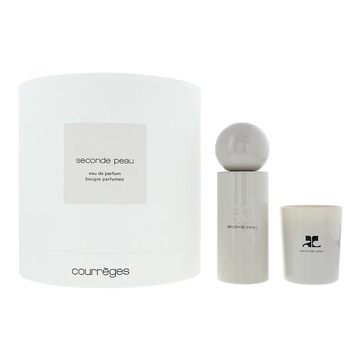Courreges szett: Seconde Pea, Eau de parfum, Neutru, 100 ml + Seconde Pea, Illatgyertya, 75 g