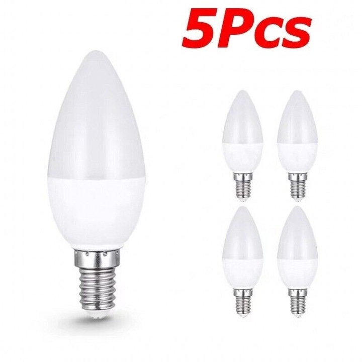 5 db E14 LED izzó készlet, 10W, meleg és hideg fehér, beltéri, 270°