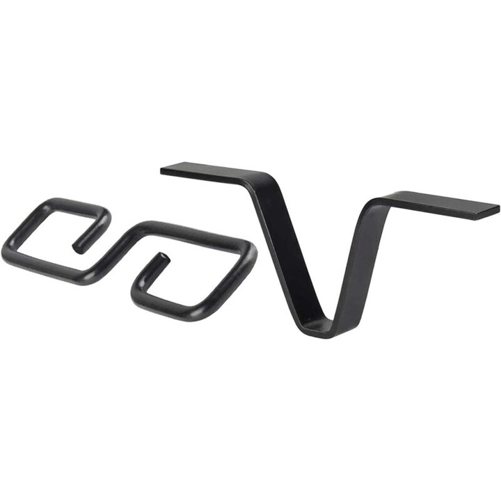 Esővízgyűjtő lánc horog adapter, vasból, rozsdamentes és tartós, könnyű felszerelés, fekete, 1 szett (6,2 x 2,4 hüvelyk, horog 4 x 1 hüvelyk)