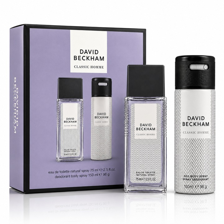 David Beckham® Classic Homme ajándékszett – Eau de Toilette 75 ml + Dezodor spray 150 ml