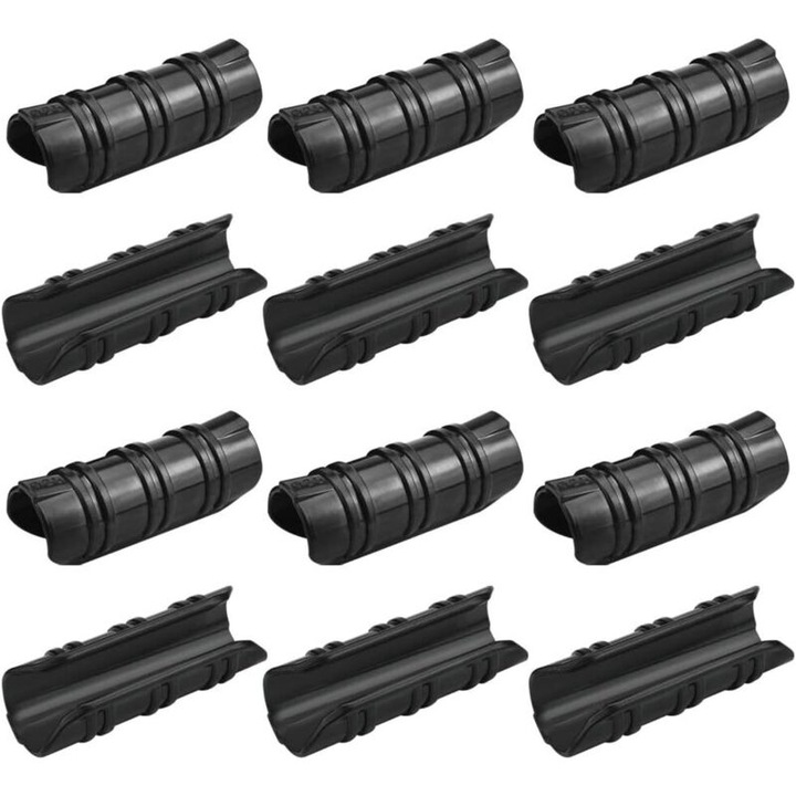 Set 12 cleme pentru sere, rezistente, negre, 83mm, 25mm