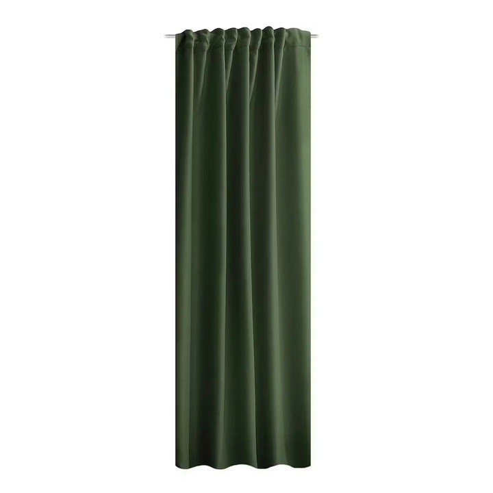 Re-Bloom - 135x245 cm-es sötétítő függöny, 100% poliészter, pántos és hurkos felfüggesztéssel, kímélő mosás 30 fokon, olíva