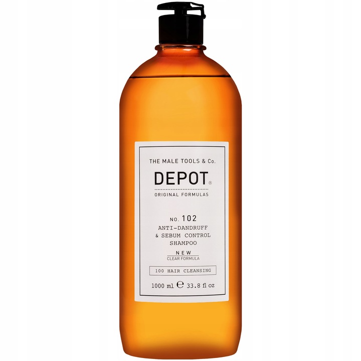 Depozit, 100 Hajtisztító No. 102 Tiszta formula, Botanikai komplex, Hajhab, Korpásodás elleni és faggyúszabályozó, 1000 ml