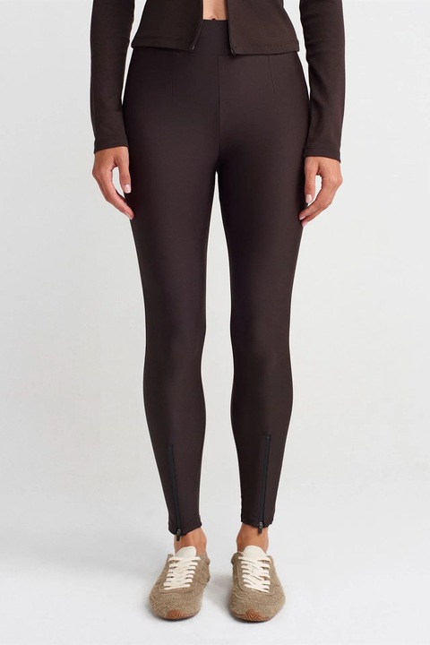 Colanti Femei Dilvin, skinny, talie inalta, 80% poliamida/20% elastan, Maro