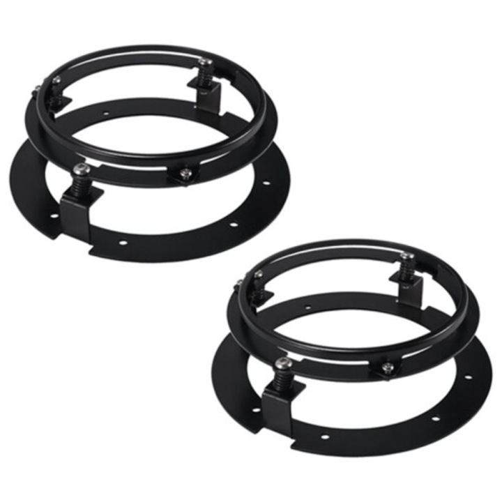 Kit adaptor suport far motocicleta 5.75 inch, reglabil, compatibil Touring/Softail, negru, 2 bucati