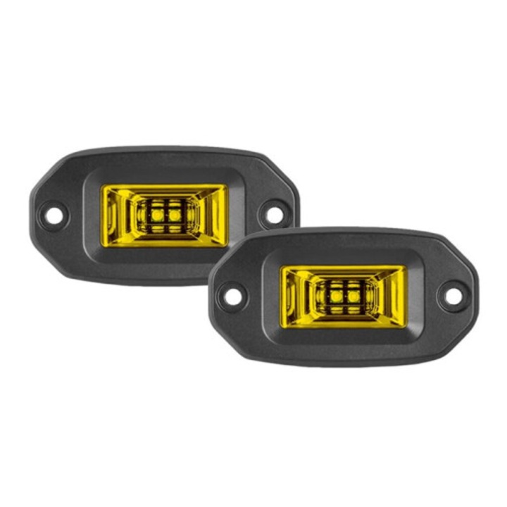 2 db LED munkalámpa készlet 20W, sárga fény, 12V 24V, offroad SUV ATV