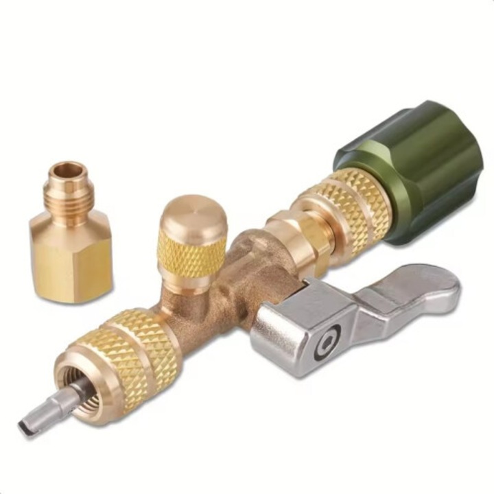 HS-1430 HVAC szelep szétszerelő szerszám sárgaréz adapterekkel, többszínű
