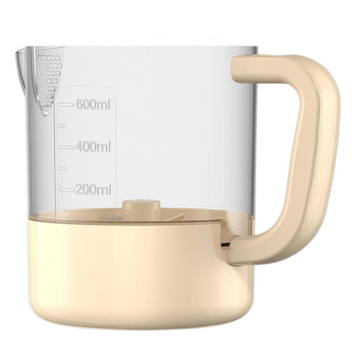 Elektromos tojásmixer, multifunkcionális habosító mérőpohárral és fogantyúval, átlátszó/krémszínű, 600ml