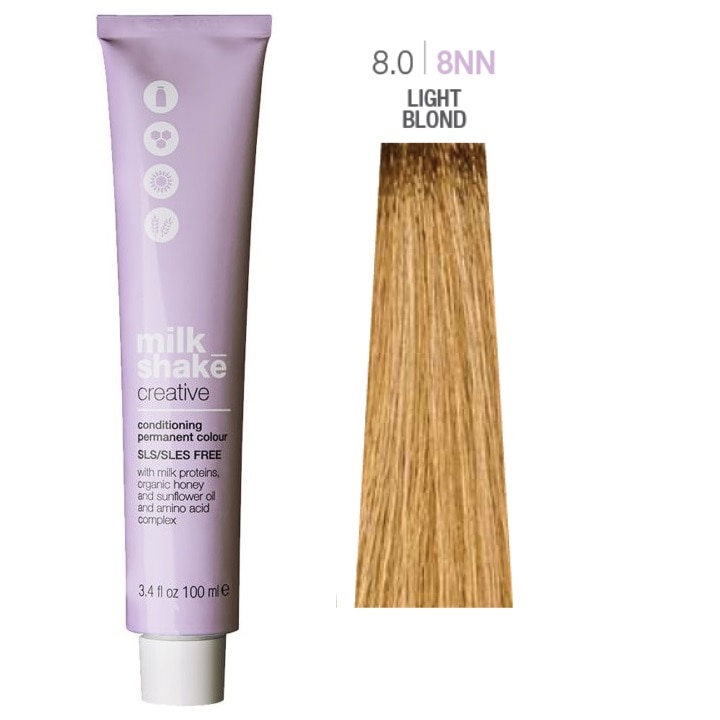 Vopsea de păr Milk Shake 8.0/8NN Blond deschis intens, 100 ml
