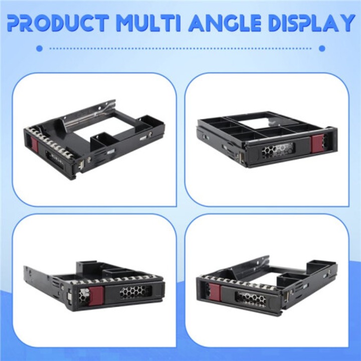 Адаптер за Caddy 3.5" към 2.5" за HDD/SSD 774026-001/661914-001, съвместим с ML350, ML30, ML110, DL380 G10/G11, Apollo 4200 G9, Gen9, Черен