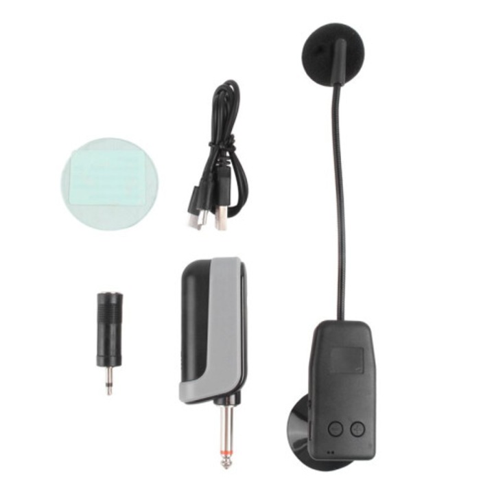 2.4G vezeték nélküli mikrofon rendszer hegedűhöz, gitárhoz, ukuleléhez, 30m átvitel