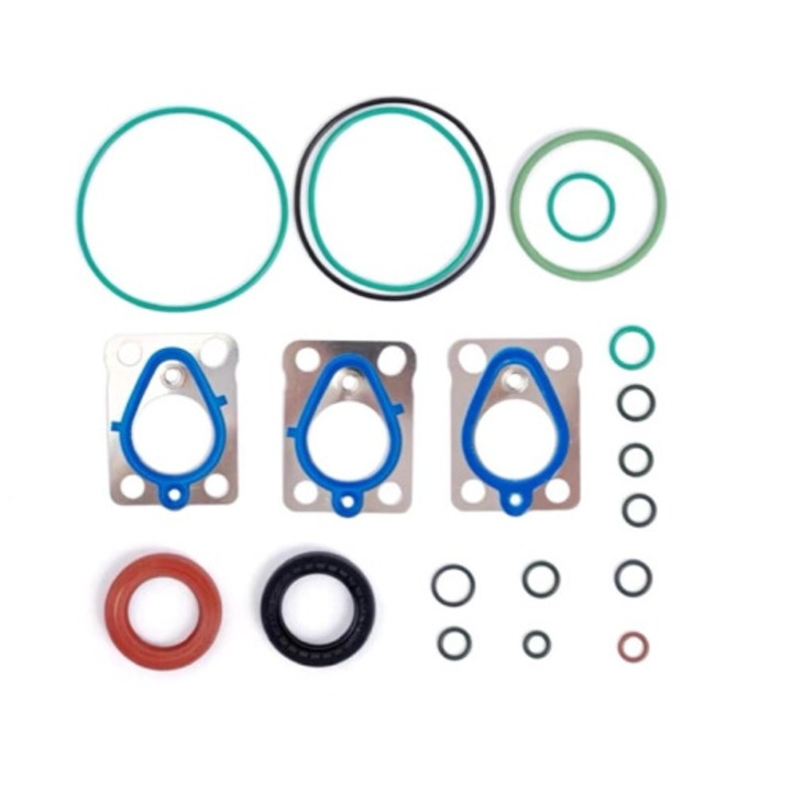 Set garnituri pompa ulei, kit etansare 4A710 9422A060A 0488835EPR 7135-681 DFP3, inele de etansare din cauciuc, O-ringuri si garnituri cu placute metalice, Multicolor, 1 set