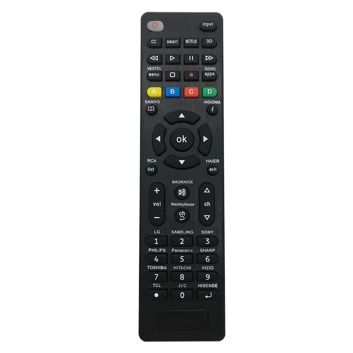 Telecomanda Universala TV, Riry, Configurare Simpla, Compatibilitate Samsung Sony Philips LG Panasonic, Negru