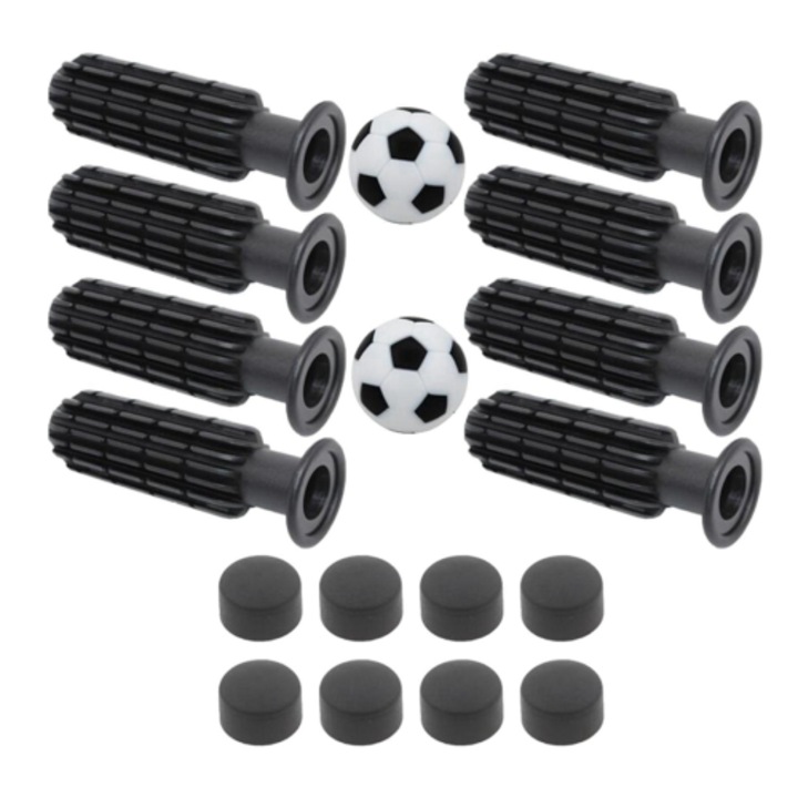 Set 8 manere foosball cu dop, 2 mingi mici, confortabile, pentru copii