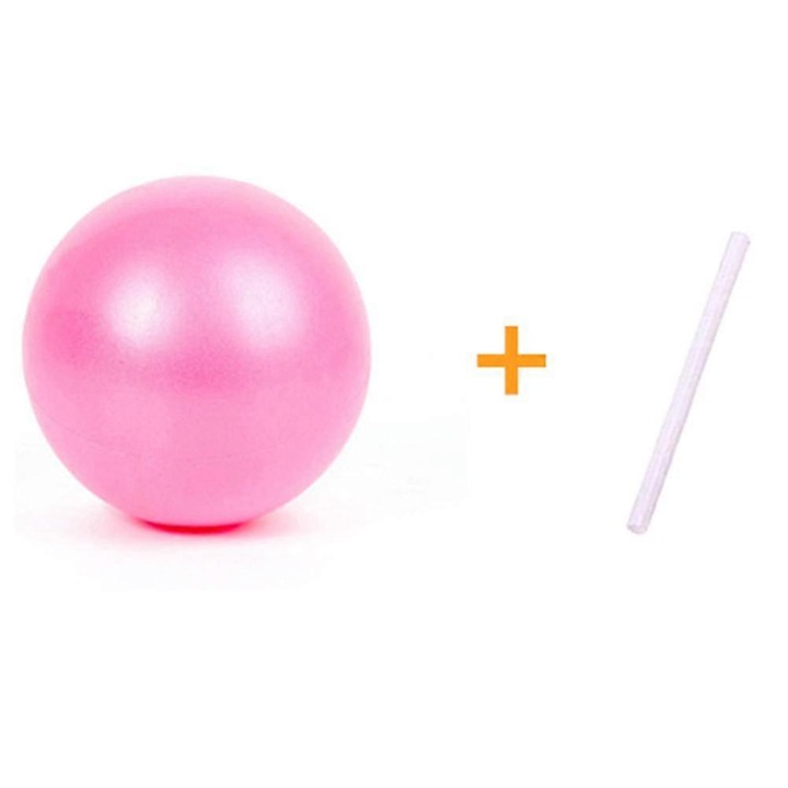 Minge fitness/balon Pilates din PVC 25 cm, anti-explozie, capacitate pana la 100 kg, Roz, 1 buc