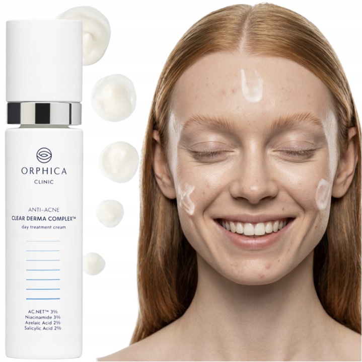 Crema De Zi Anti-Acnee, Orphica Clinic, Cu Acid Salicilic, Acid Azelaic Si Niacinamida, Reglarea Sebumului, Reducerea Imperfectiunilor Si A Petelor Post-Acnee, 50 ml