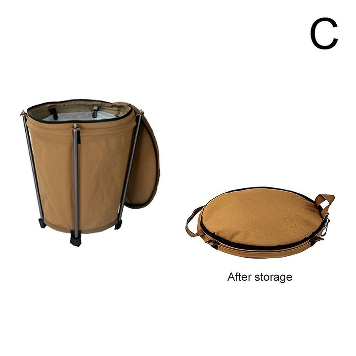 Összecsukható kemping tároló vödör 20L khaki zöld 72x35x3cm