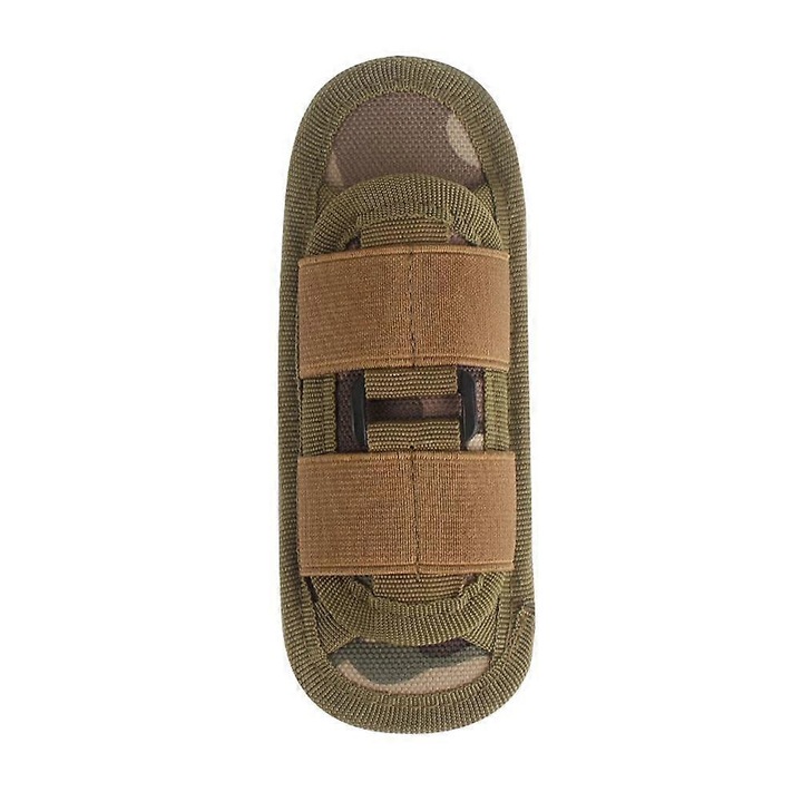 Tok zseblámpához/zseblámpa tok, nylonból, 360°-ban forgatható övcsipesszel, khaki, 1 db