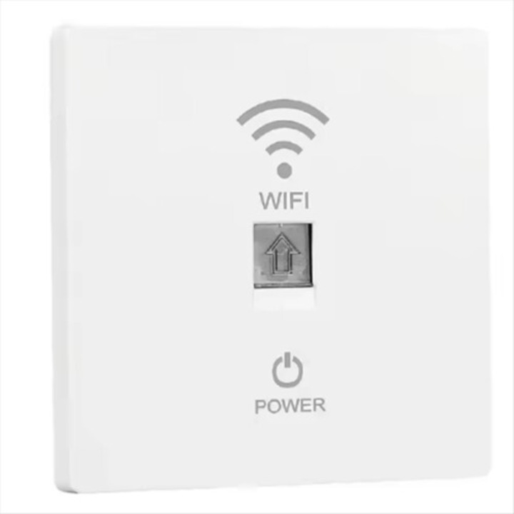 Router de perete WiFi 6, Punct de acces (AP) tip 86, 1000 Mbps, alimentare 110-220V, Mesh pentru acoperire in intreaga locuinta, Alb, 1 buc
