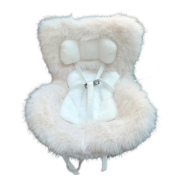 Scaun auto pentru papusi, mini scaun din plus, compatibil 10-17 cm, cu centura de siguranta, portocaliu, 10x10x8 cm, 1 buc
