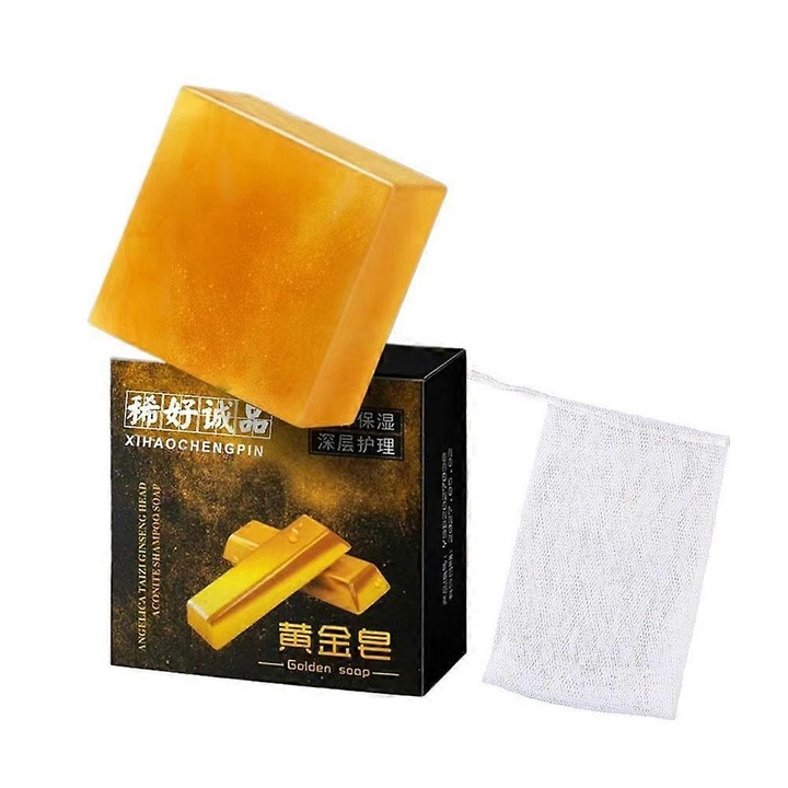 Sapun solid aur, curatare profunda, anti-acnee, 8x8cm, negru