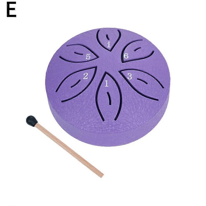 Tambur cu limbi (nyelvdob) Mini Void 3 inch (8 cm), kiváló minőségű acélból, 6 hang, precíz kézi hangolás, Lila, 1 db