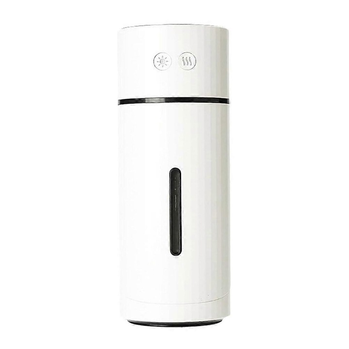 Párásító, USB újratölthető, ultrahangos és aromaterápiás diffúzor, csendes, 90°-ban állítható permetezési irány, Többszínű, 7.2x7.2x18 cm