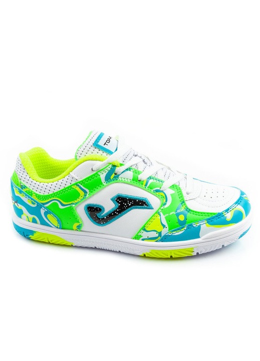 Joma – pantofi sport de fotbal Top Flex Jr 2662 pentru sala, pentru copii, Alb multicolor