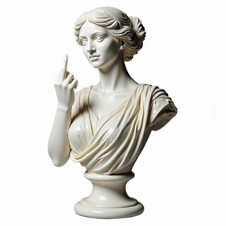 Statueta Venus, rasina, alb, 9.5x6x6cm