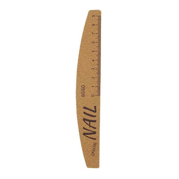 Pila pentru unghii, buffer semiluna, granulatie 80/80, abraziv gros, maro, 1 buc