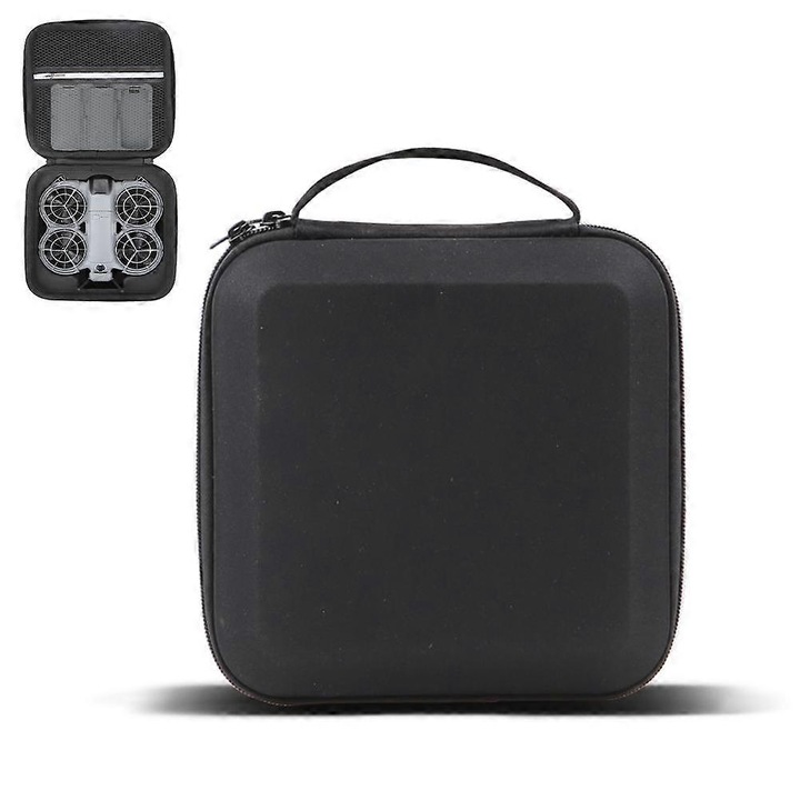 Geanta depozitare nylon piele PU pentru DJI Neo 2, negru gri, 20x20x9cm, 305g