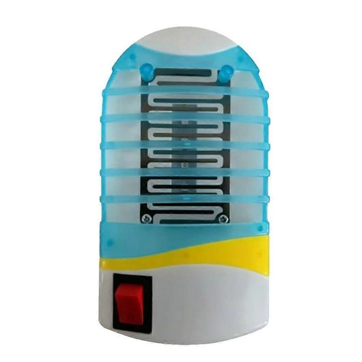 Lampa antitantari electrica, compacta, alb-albastru, 15x8x4cm