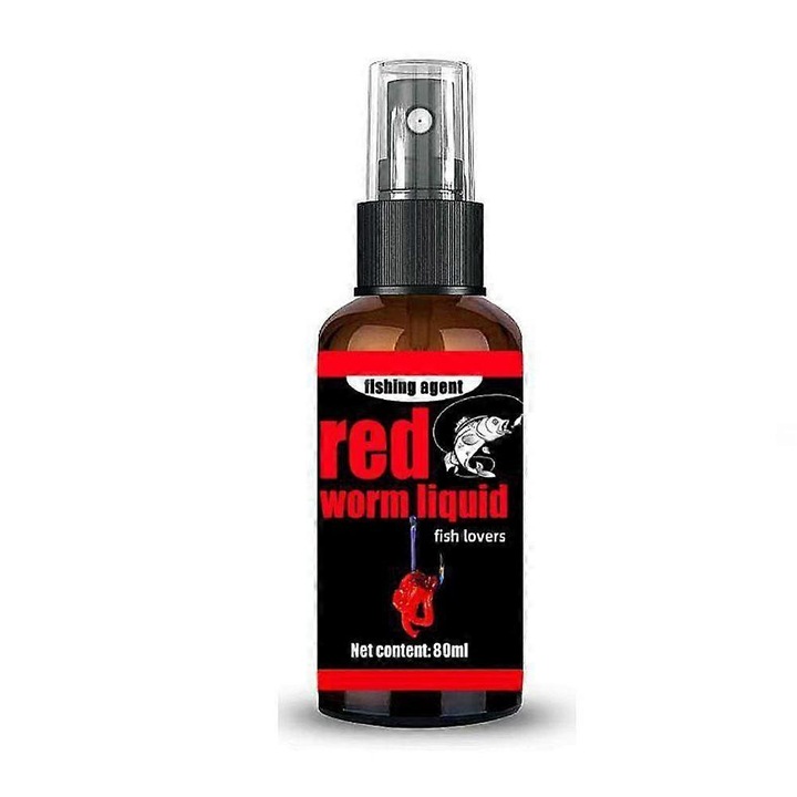 Atractant lichid spray Red Worm, concentratie ridicata de extract din viermi de sange, solubil in apa cu eliberare rapida, Rosu, 80ml