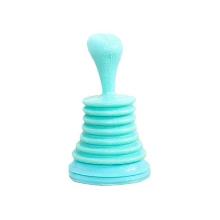 Ventuza / desfundator pentru toaleta si chiuveta, din plastic, cu design tip burduf pentru putere de aspirare ridicata, maner ergonomic, albastru, 17.5 cm, 1 buc