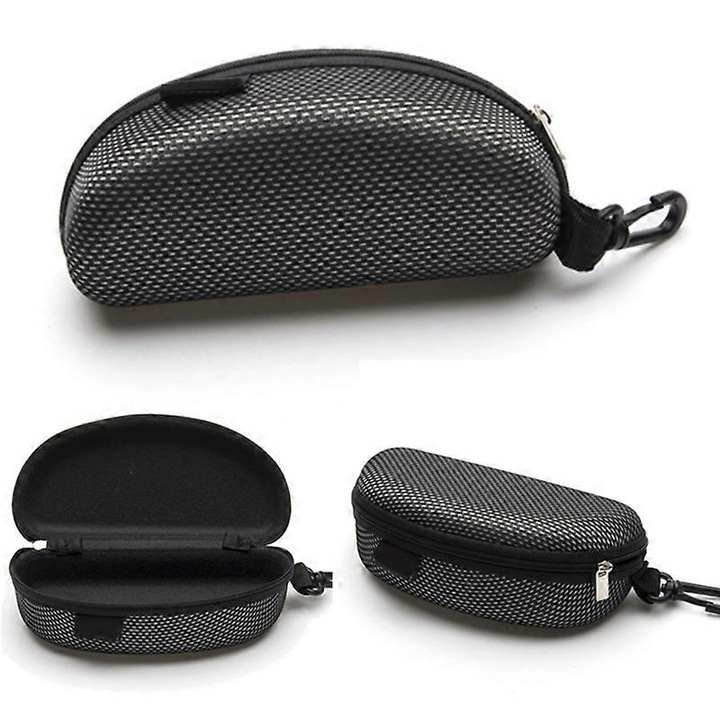 Husa ochelari portabila, capac tare, negru, 17x7.7x6.2cm