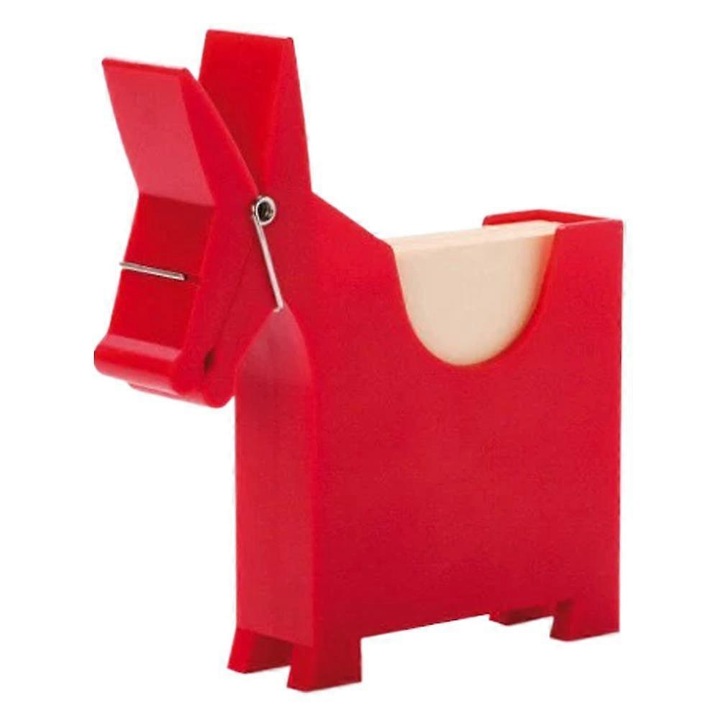 Suport carti de vizita birou, organizator multifunctional, rosu, 15x14.5cm