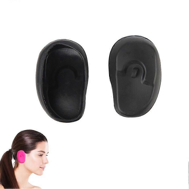 Set capac silicon pentru urechi, impermeabil, negru, universal